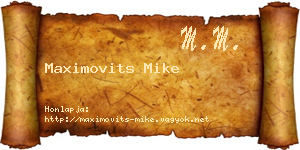 Maximovits Mike névjegykártya